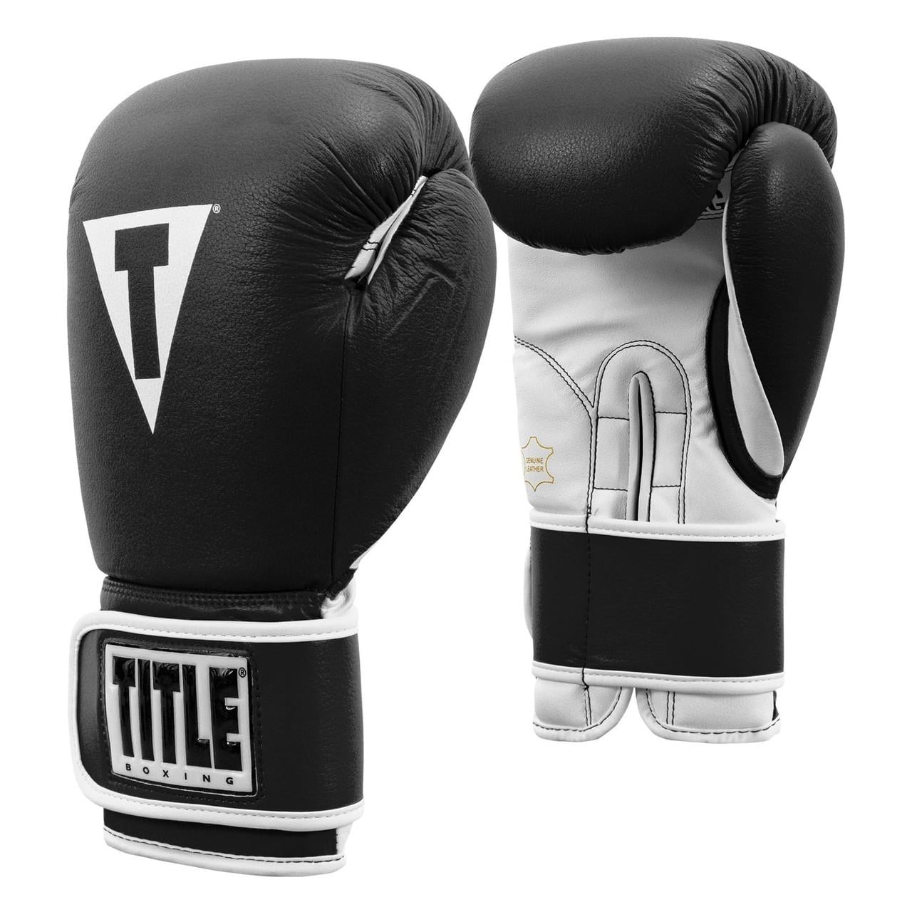 Боксерські рукавички TITLE Boxing Pro Style Leather Gloves3.0 14 oz Black/White (TVVTG3 14 BK/WH)