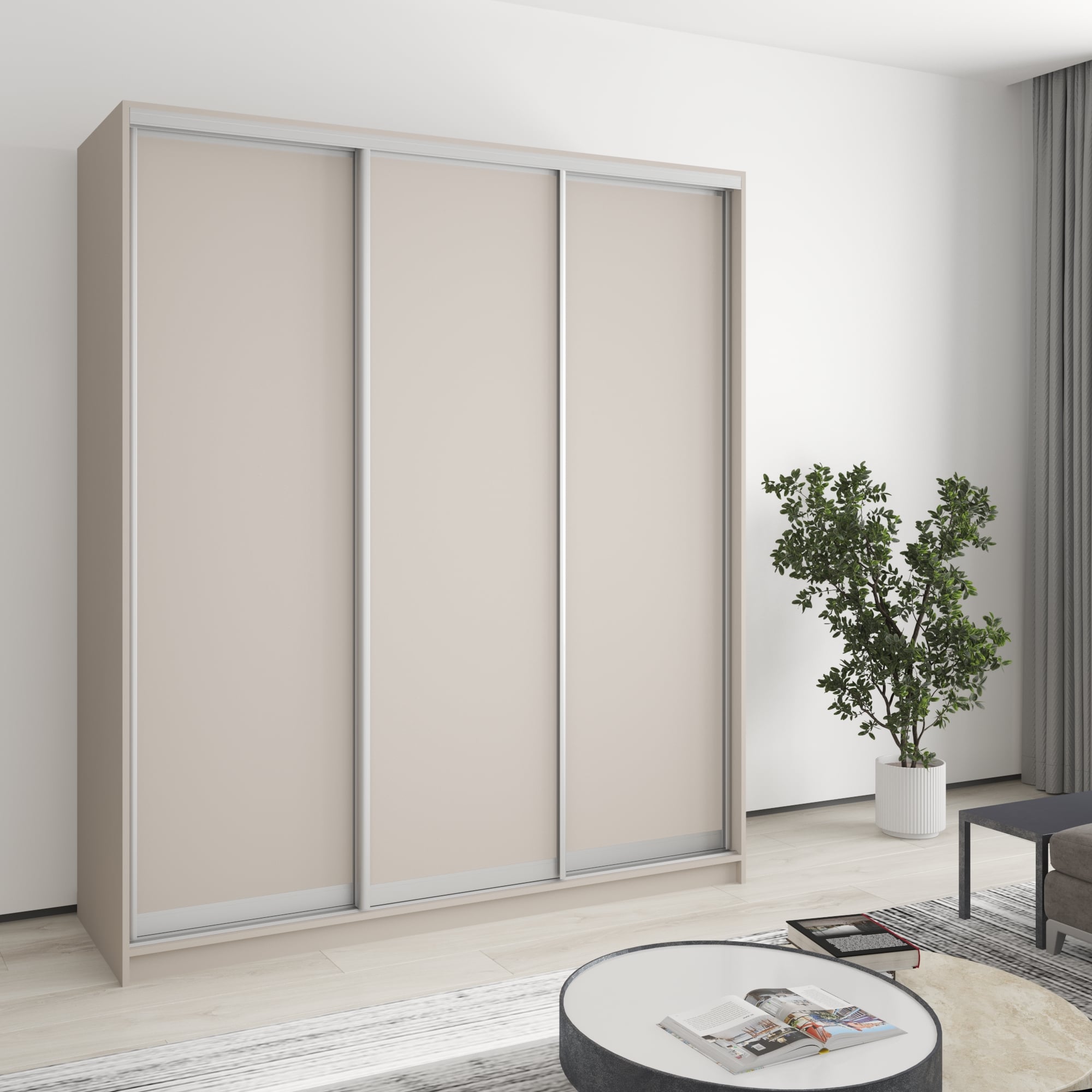 Шкаф-купе трехдверный Mebel Star Стандарт AL MBS-2854 180х45х210 см Кашемир (1003974)