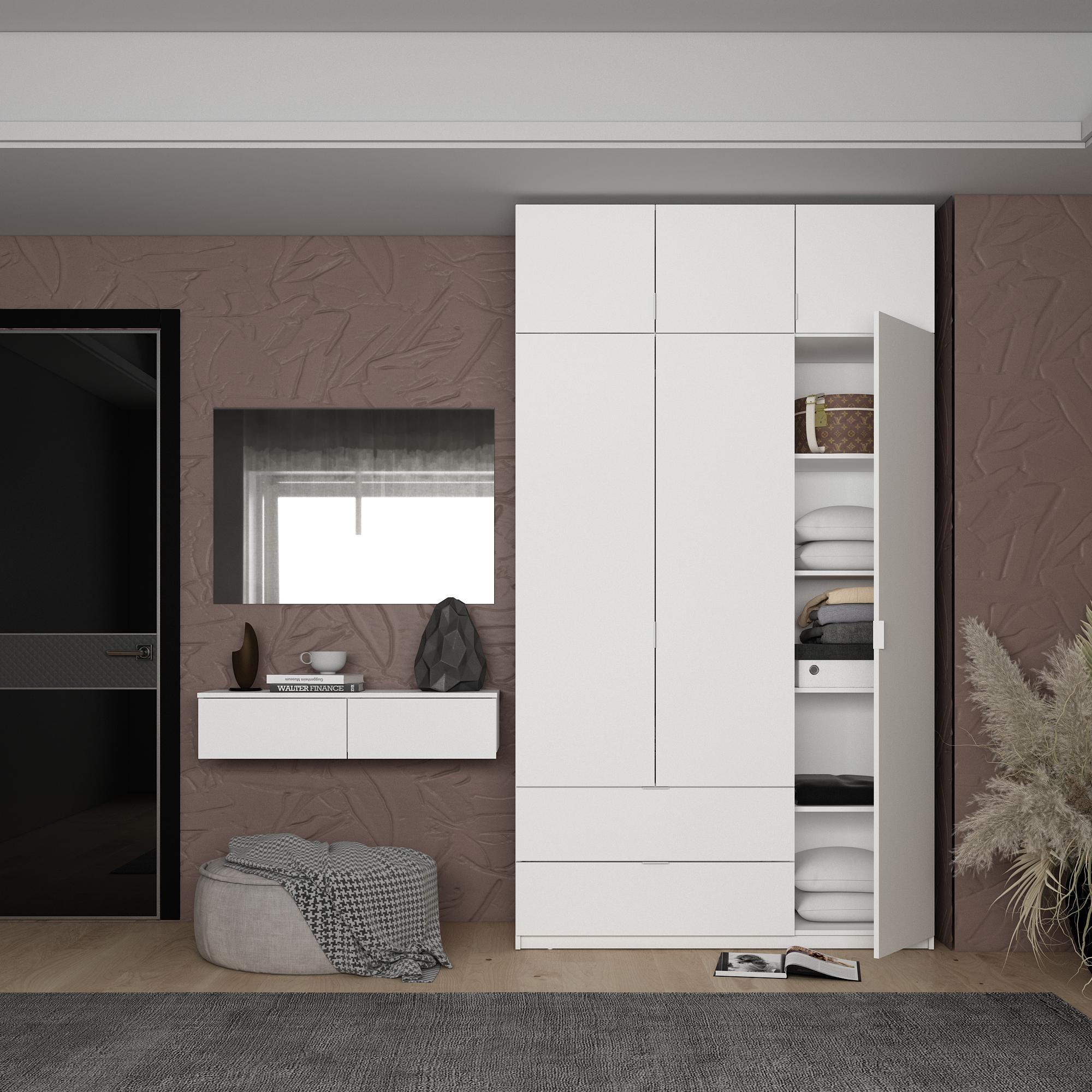 Тумба и зеркало Doros Левия 100х32х100 см Белый (42005235) - фото 3