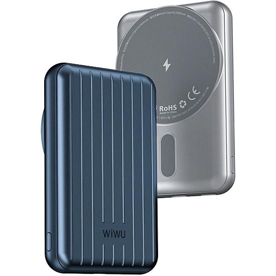 Внешний аккумулятор WiWU Trunk Series Magnetic PP02 Wireless Charger 5000 mAh 20W Blue - фото 4 Внешний аккумулятор WiWU Trunk Series Magnetic PP02 Wireless Charger 5000 mAh 20W Blue - фото 4
