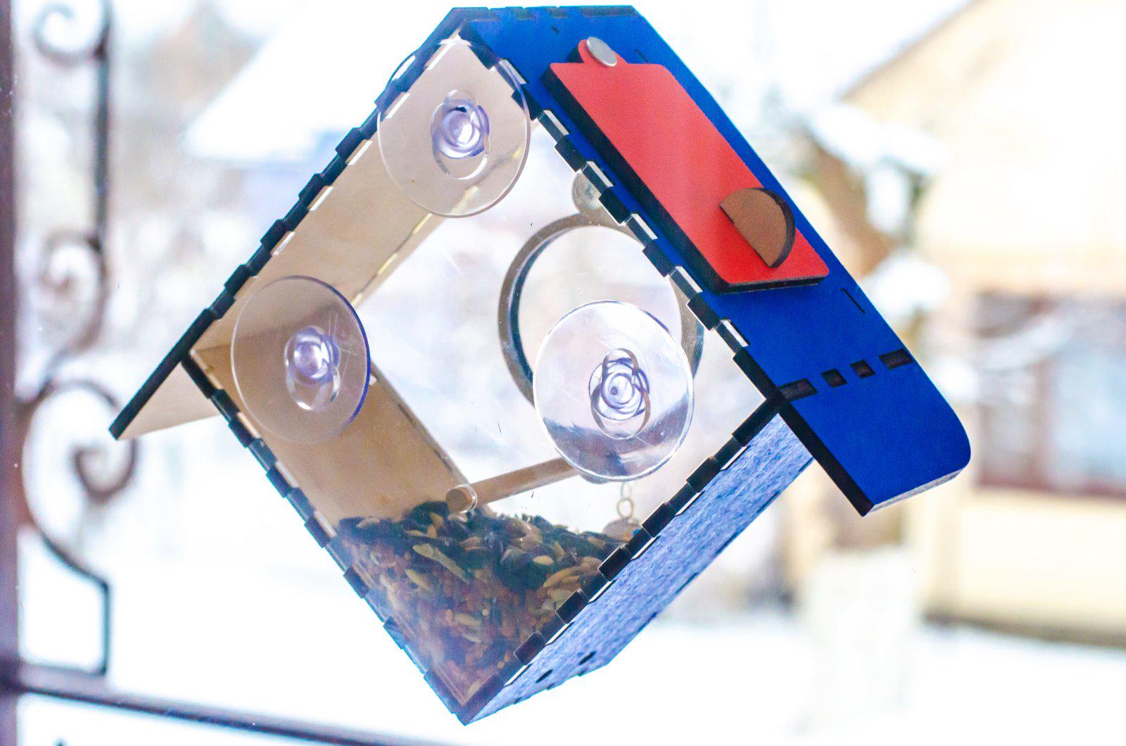 Кормушка на окно на присосках Колокольчик Синий (0002161) - фото 3