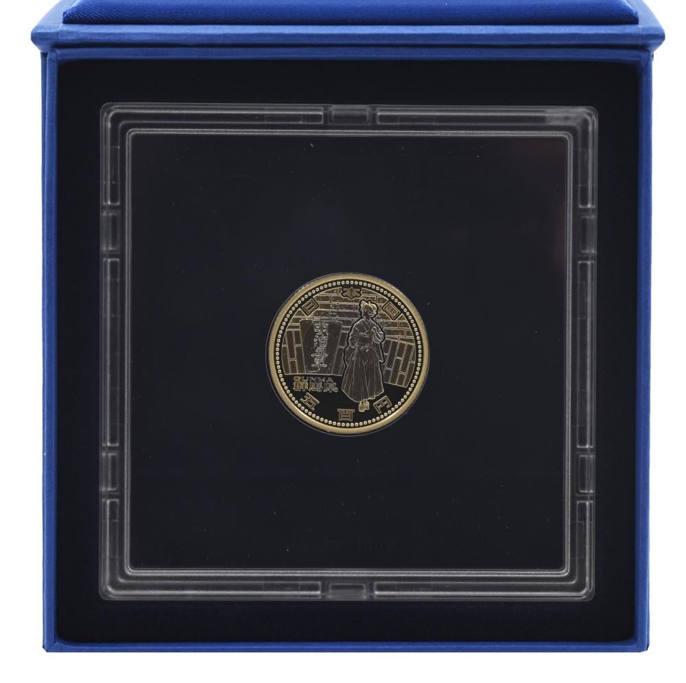 Коллекционная монета Япония 500 иен 2013 биметалл Proof Префектуры Гунма в сувенирной упаковке (М21351)