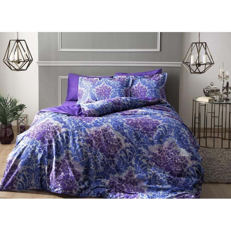 Постельное белье TAC Digital Solandis евро Фиолетовый (2000022095877)