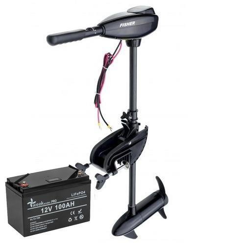 Електромотор для човна Fisher 46 lbs 12V 80 A/h Li-Feo4 АКБ без З/П