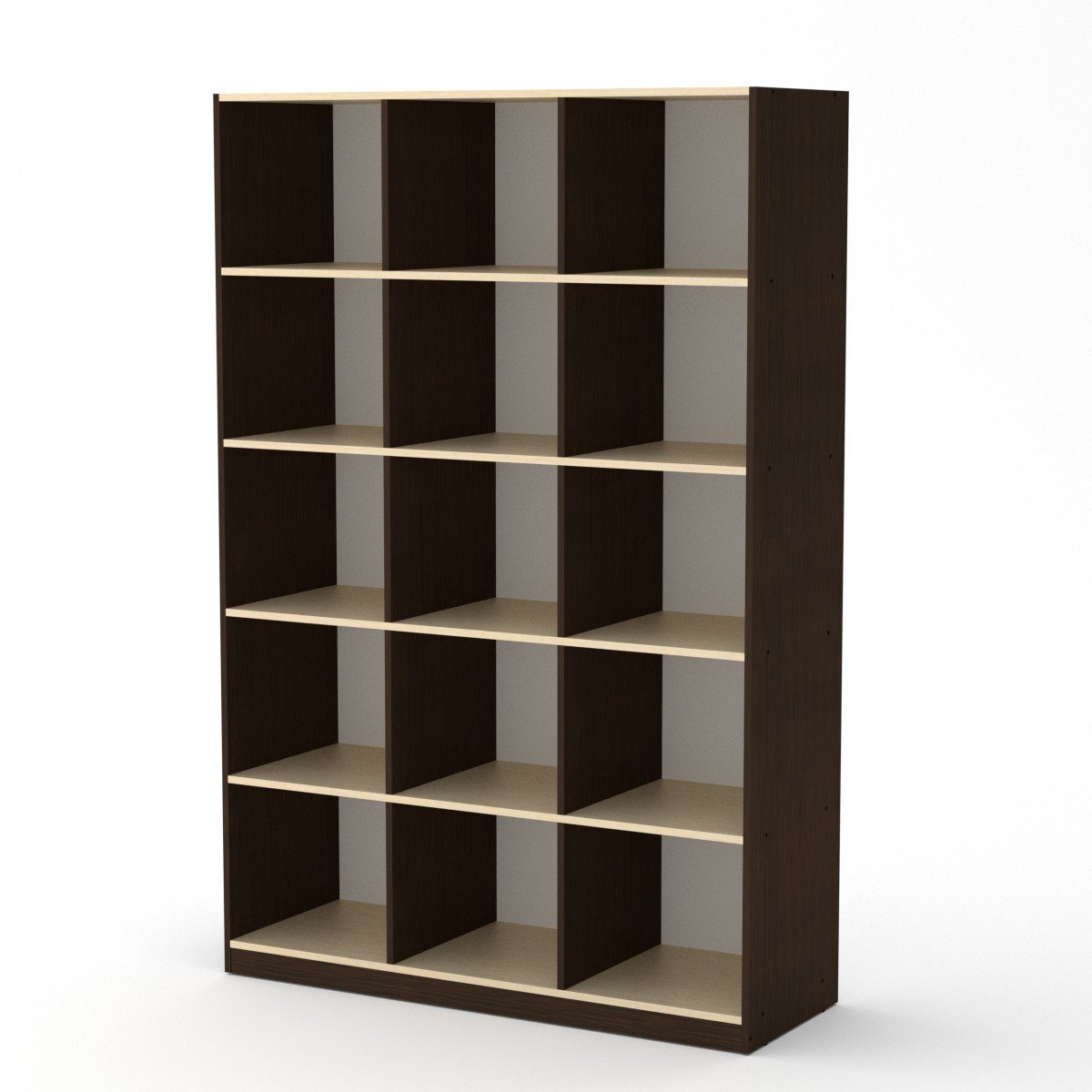 Шафа книжкова Компаніт КШ-3 130х45х195 см Венге темний/Венге світлий (2117571)