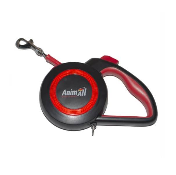 Поводок-рулетка AnimAll Reflector MS7110-5M M до 25 кг 5 м Красный/Черный (4820224500485)