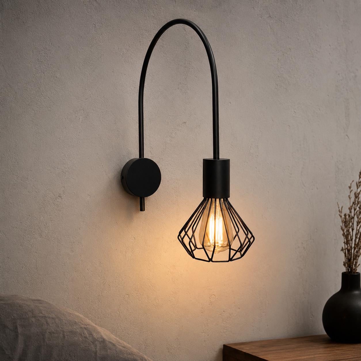 Бра MSK ELECTRIC Diadem металлическое под лампу Е27 Черный (NL 221549 BK)