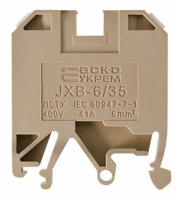 Клеммник АСКО-УКРЕМ JXB 6/35 на DIN-рейку Желтый (A0130010015)