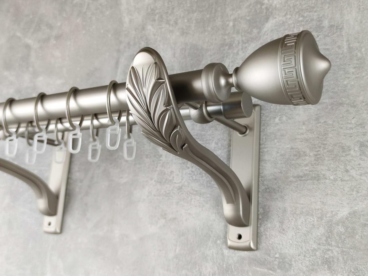 Карниз MStyle металлический для штор двухрядный Афина 25/19 мм гладкий 160 см Сатин (5012875)