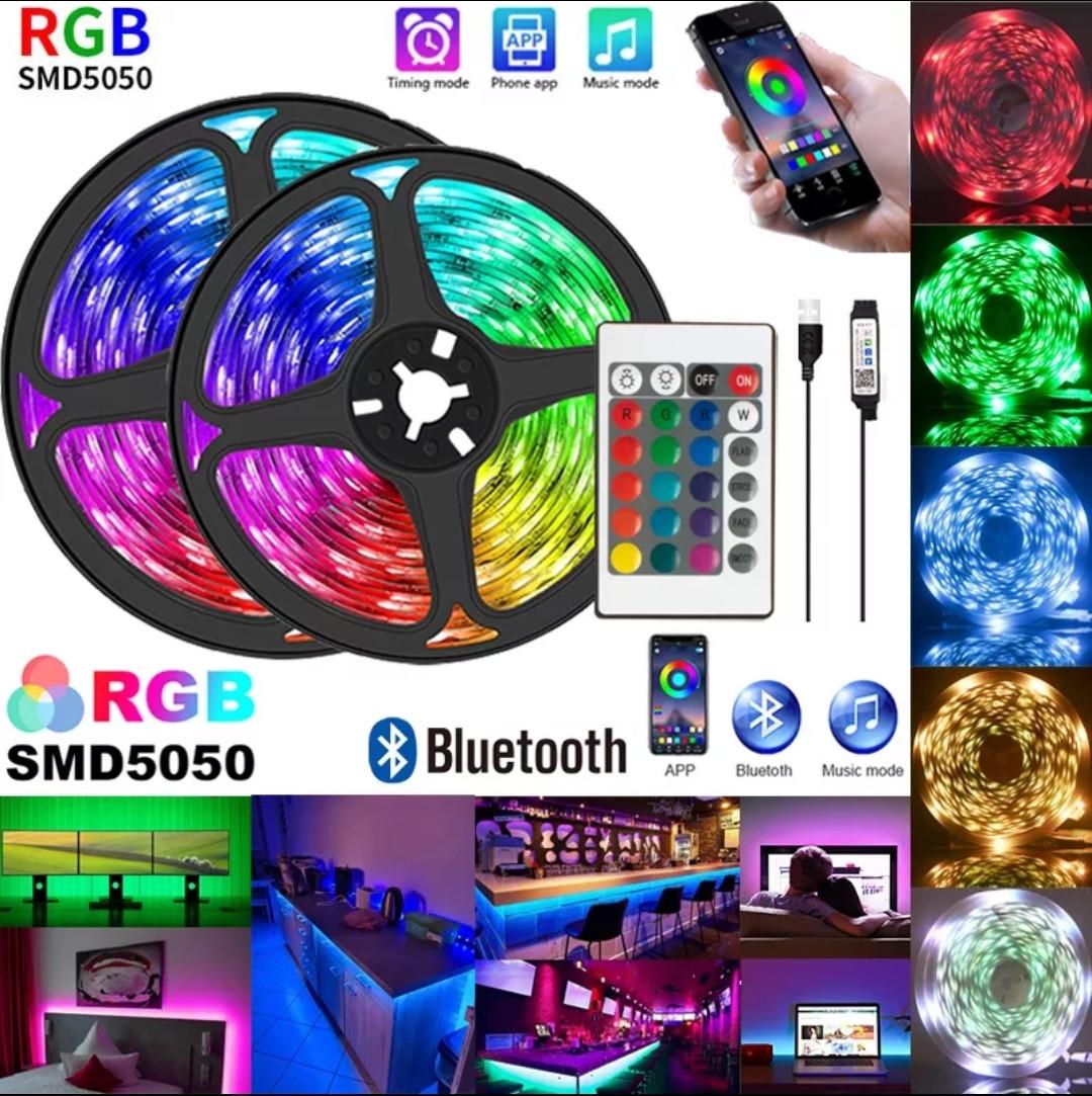Світлодіодна стрічка з пультом та керування з телефону USB RGB 5 м (RGB5050) - фото 2