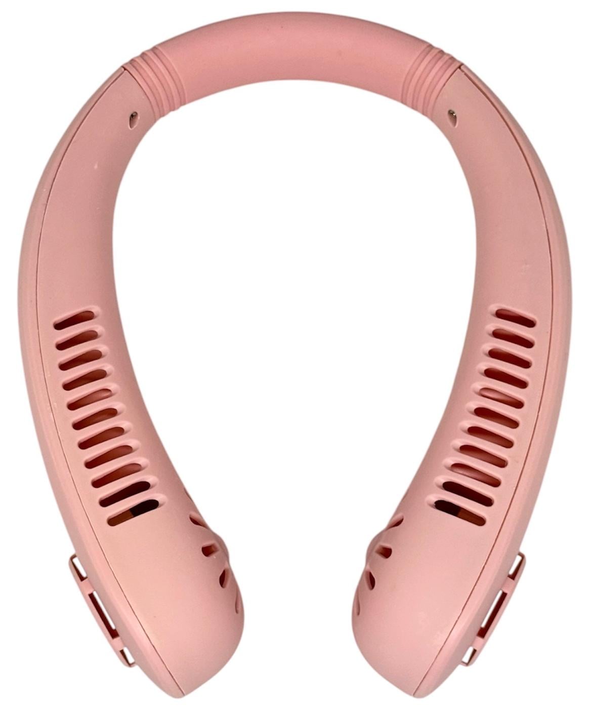 Вентилятор на шею Neck Fan аккумуляторный беслопастный USB Розовый