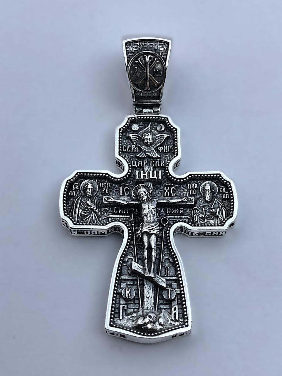 Крестик мужской серебряный 925 пробы (КДУ-75)