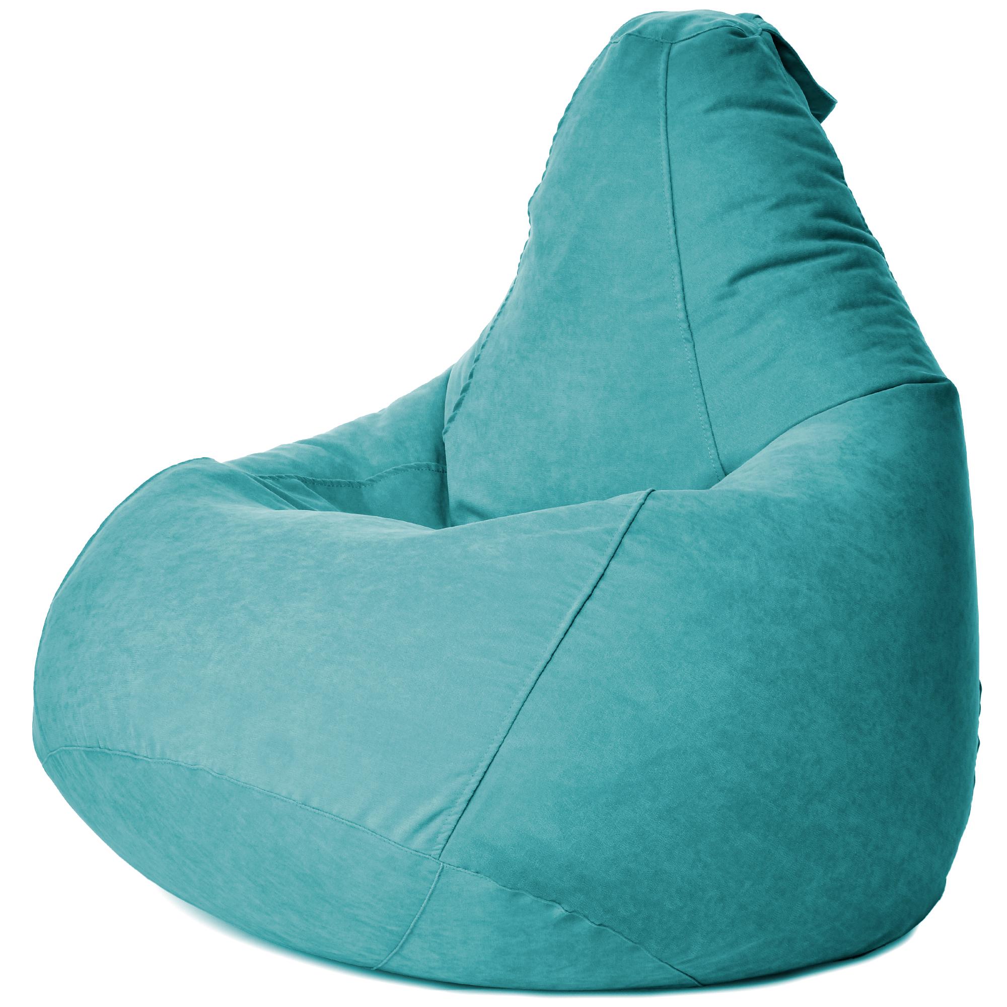 Кресло-мешок iQmebel Груша стандарт+ велюр Бирюзовый