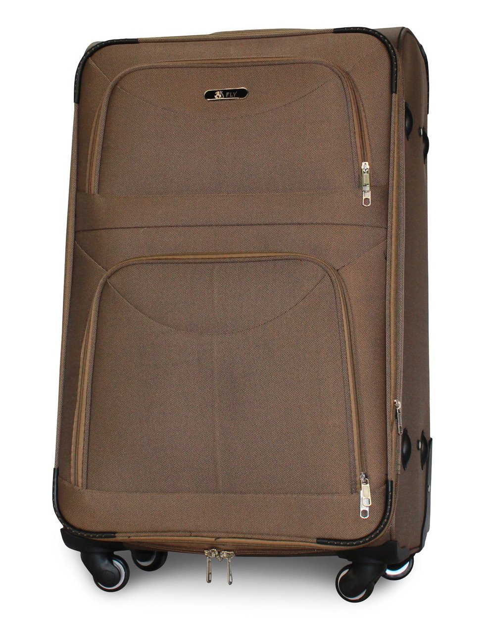 Чемодан тканевый Fly 6802 большой на 4 колесах 74х48х30 см 90 л Бежевый