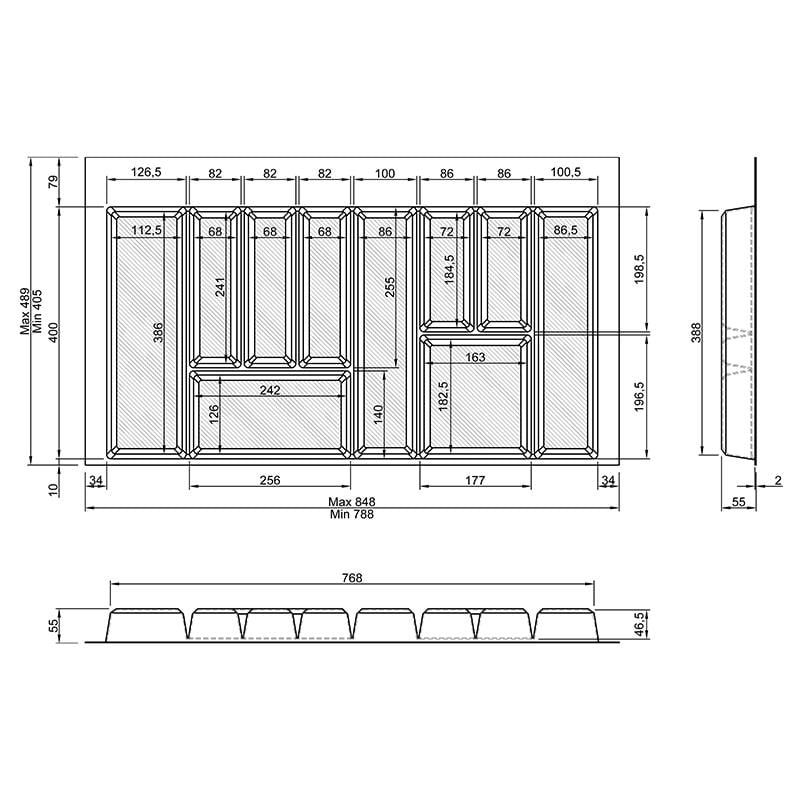 Лоток для столових приладів Muller 90 см Білий матовий (850-790) - фото 5 Лоток для столових приладів Muller 90 см Білий матовий (850-790) - фото 5