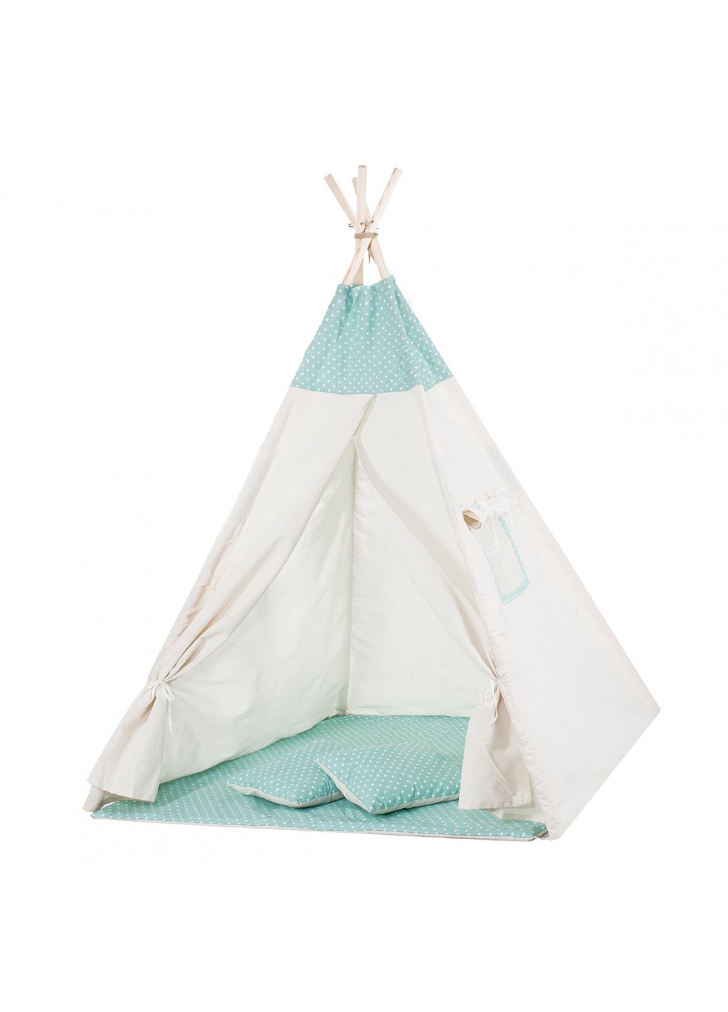 Детская палатка вигвам Springos Tipi XXL TIP04 Бело-мятный