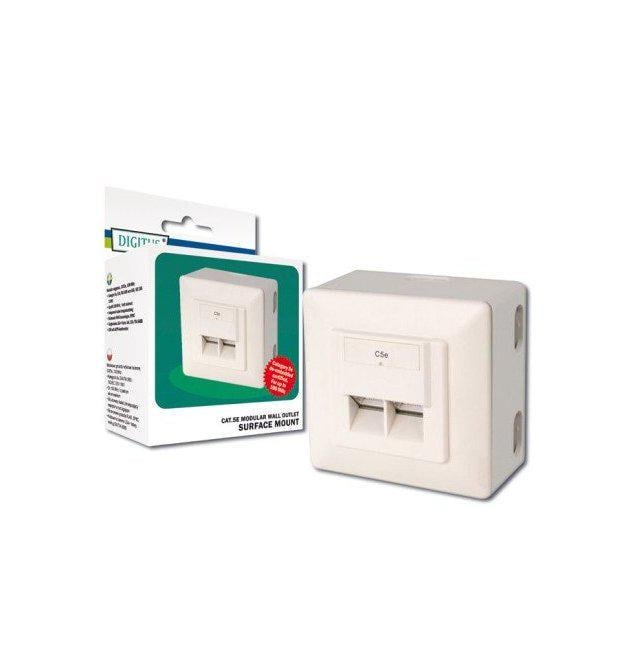 Розетка настенная Digitus CAT 5e 2xRJ45 8P8C для внешней проводки (ERC-DN-9002-N) Розетка настенная Digitus CAT 5e 2xRJ45 8P8C для внешней проводки (ERC-DN-9002-N)