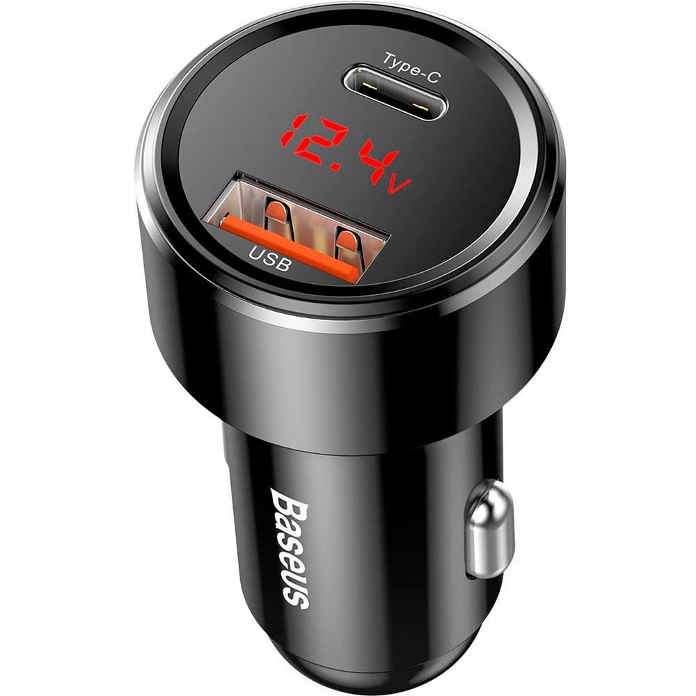 Автомобильная зарядка Baseus Magic Series 45W Car Charger Dual Port USB + USB C, Black (CCMLC20C-01)
