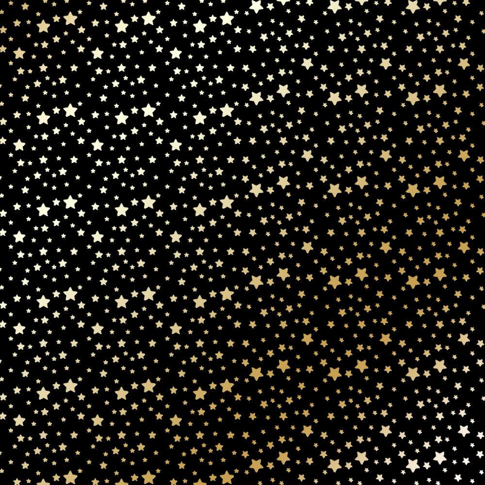 Лист паперу односторонній Golden stars з фольгуванням 30,5х30,5 см Black