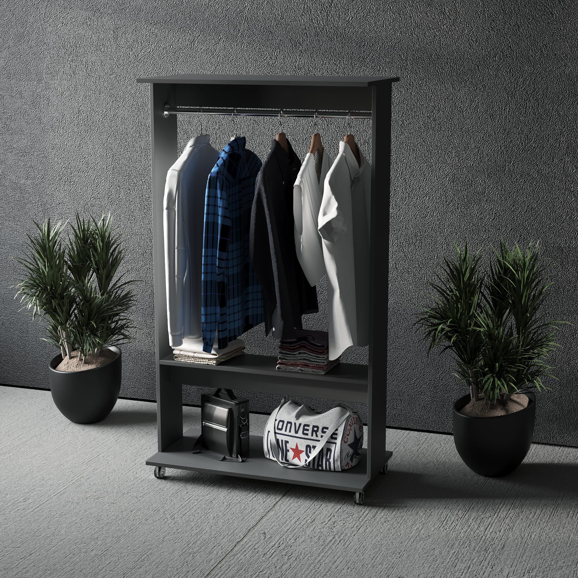 Гардеробная передвижная Model 2 со штангой передвижная Антрацит (380863)