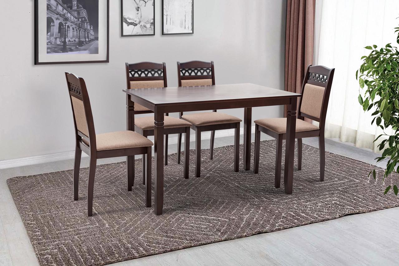 Комплект кухонный обеденный Sanro Бродвей деревянный Темный орех - фото 4 Комплект кухонный обеденный Sanro Бродвей деревянный Темный орех - фото 4