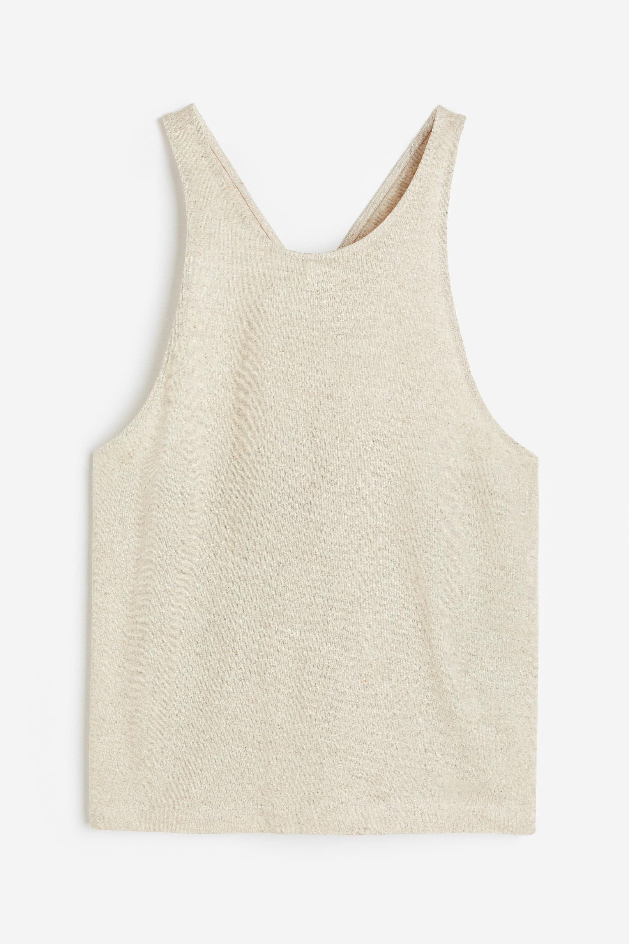 Майка H&M Меланж L Світло-бежевий (X1041182592)