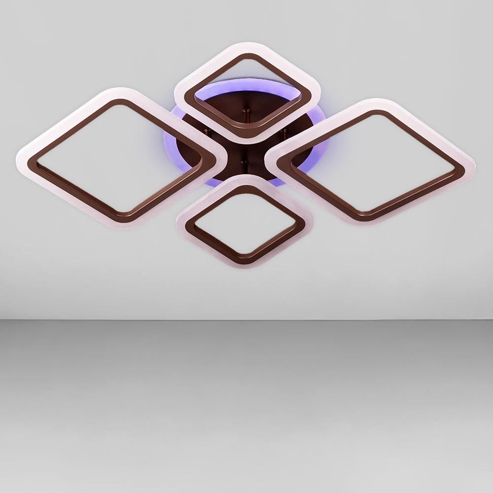 Люстра стельова Led Light House SL-18183/2/2 RGB 96W Dimmer 3000-6000 130х700х510 мм Кавовий Люстра стельова Led Light House SL-18183/2/2 RGB 96W Dimmer 3000-6000 130х700х510 мм Кавовий