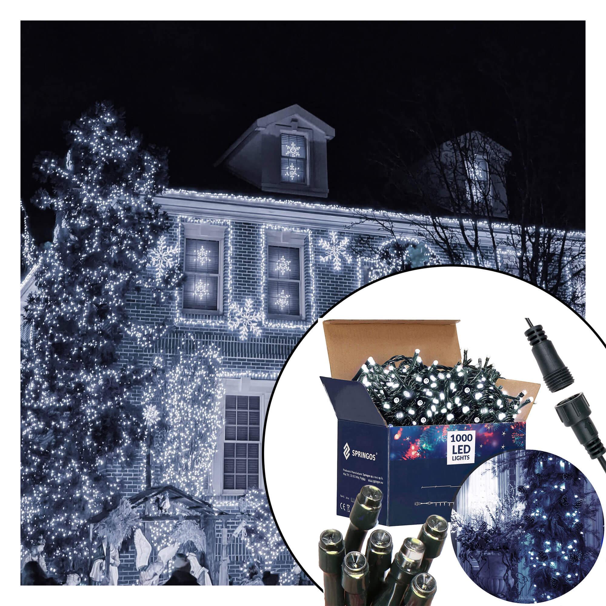 Гірлянда Springos вулична/зовнішня 1000 LED 60 м Cold white (CL1004) - фото 6 Гірлянда Springos вулична/зовнішня 1000 LED 60 м Cold white (CL1004) - фото 6