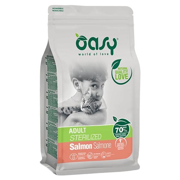 Корм для кошек сухой OASY LIFESTAGE Sterilized лосось 300 г (000025568)