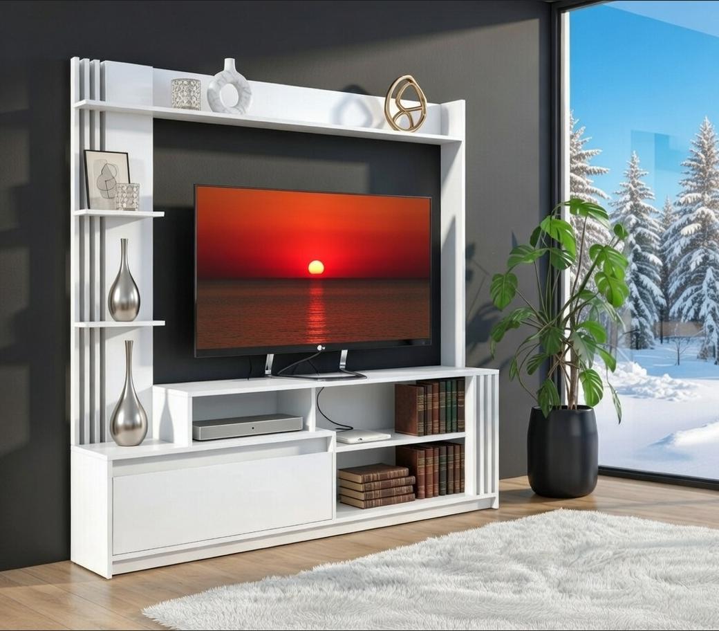 Стінка у вітальню Майстер Форм правостороння 1700х325х1700 мм Білий (20629)