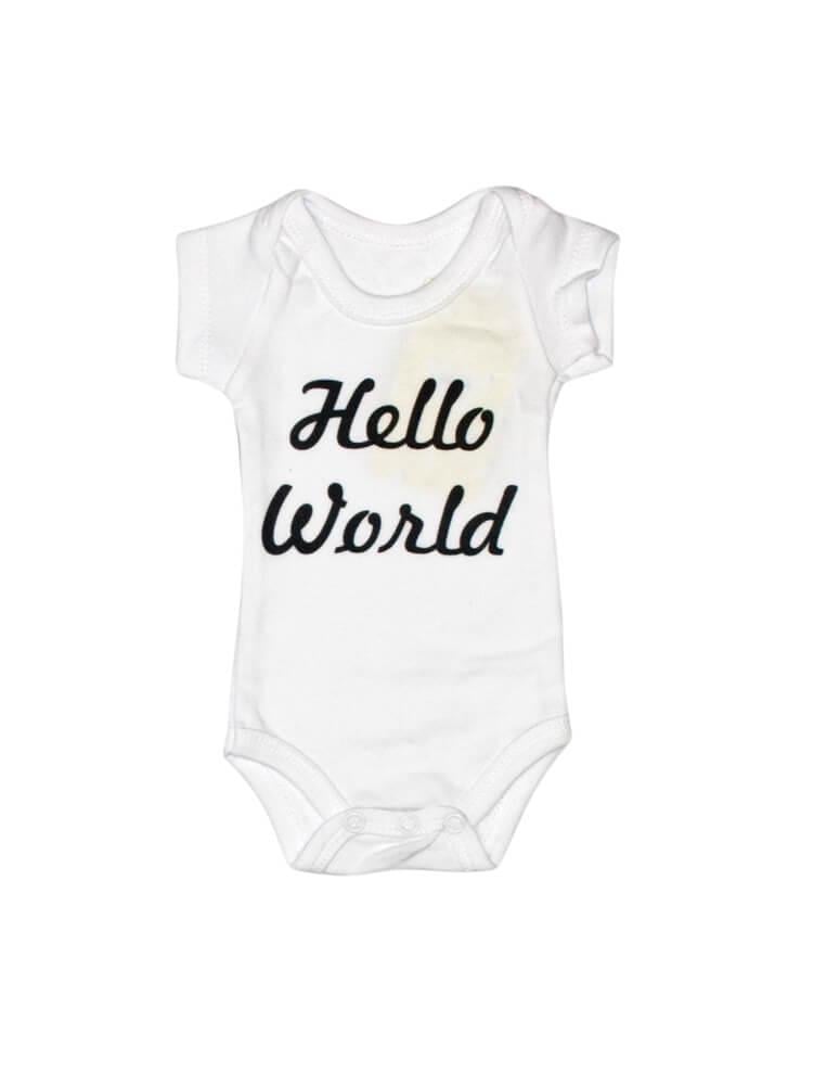 Боди детский Привет Мир 50 см Белый (1608-50)