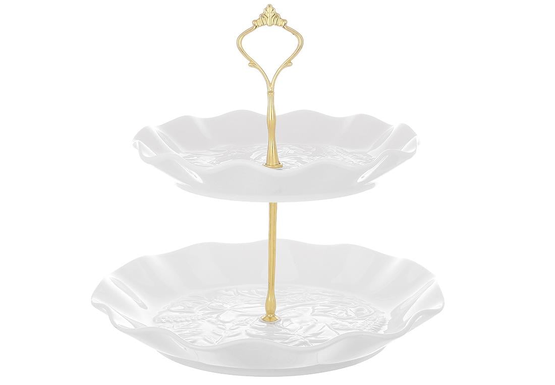 Этажерка фарфоровая BonaDi Монстера 24 см Белый (988-441)