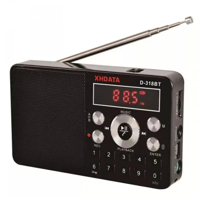 Радіоприймач XHDATA D-318BT 87 мГц-108 мГц AM FM 12 Band DSP Stereo Portable (6785)