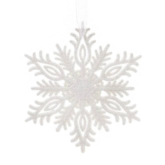 Новорічна підвіска Сніжинка 12 см Білий (13006)