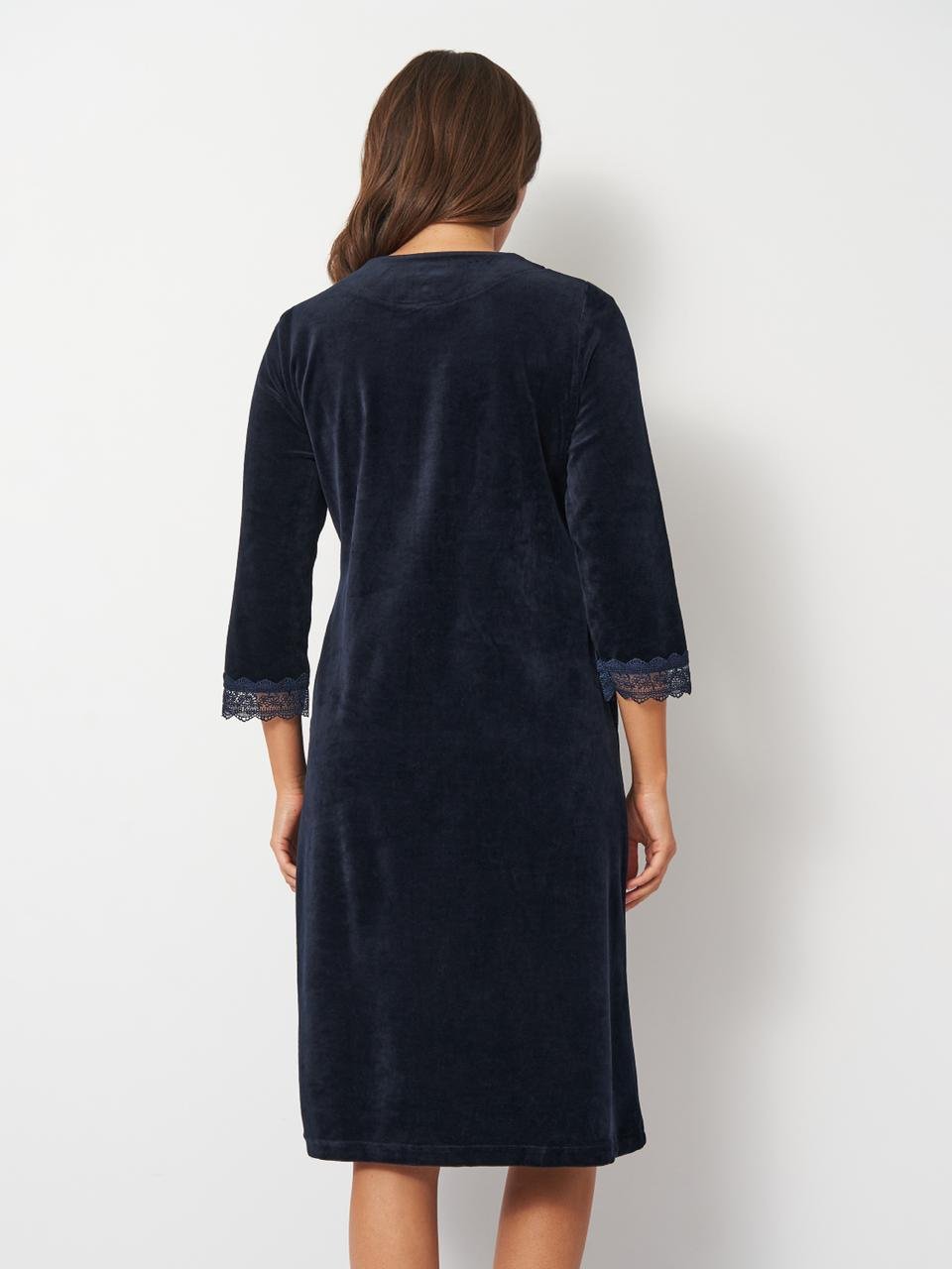 Халат женский Romeo Life велюровый 2XL Темно-синий (3751-02-2XL) - фото 2