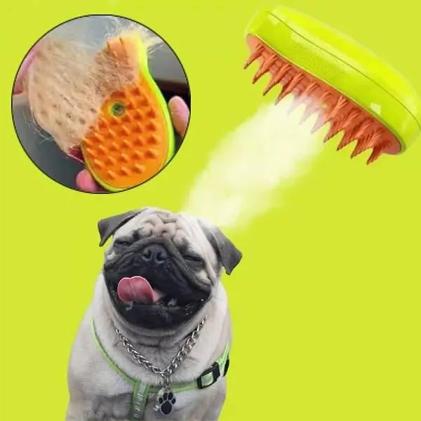 Масажна щітка силіконова парова Pet Brush гребінець для вичісування вовни тварин акумуляторна - фото 9