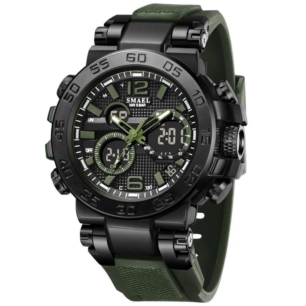 Часы наручные Smael 8106 с двойным дисплеем Army Green (17785)