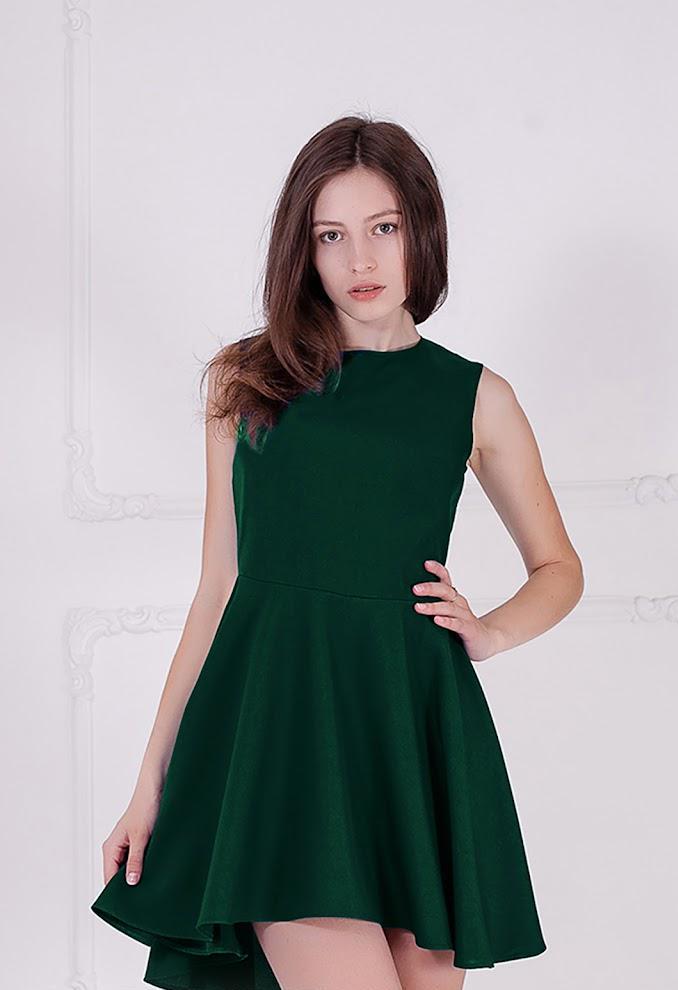 Платье женское Podium Kendis 17944-DARKGREEN S Зеленый