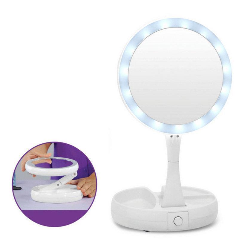 Косметическое зеркало складное 10X My Fold Away Mirror с LED подсветкой (2487) - фото 10