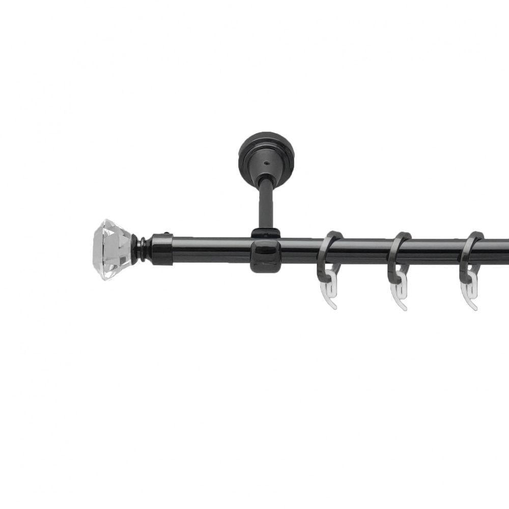 Карниз металлический Orvit Спектралия однорядная открытая/гладкая труба/кольцо фасонное металлическое Оникс 16 мм 240 см (4713220)