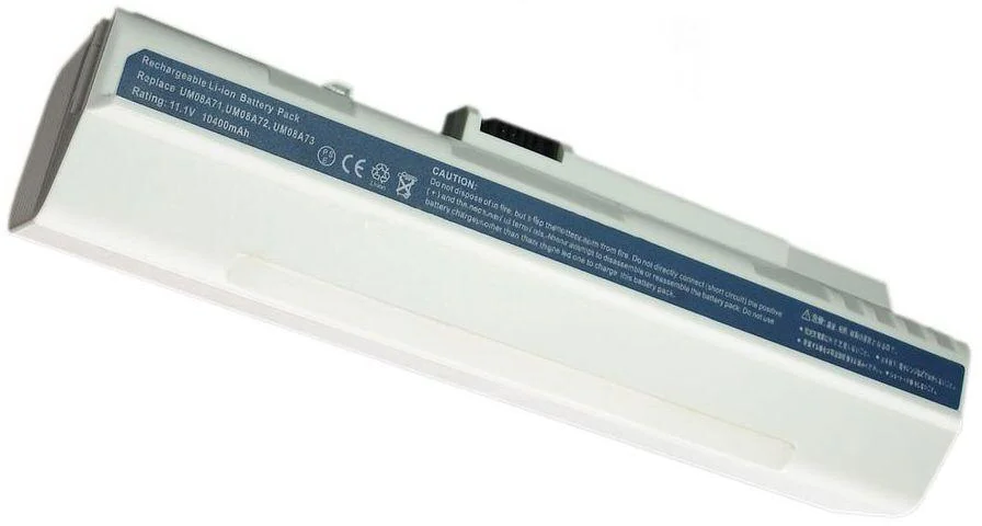 Батарея аккумуляторная для Acer UM08A73 Aspire One D150/D250/ZG5 UM08B31/UM08B32/UM08B71/UM08B72/UM08B73 White (451) - фото 1