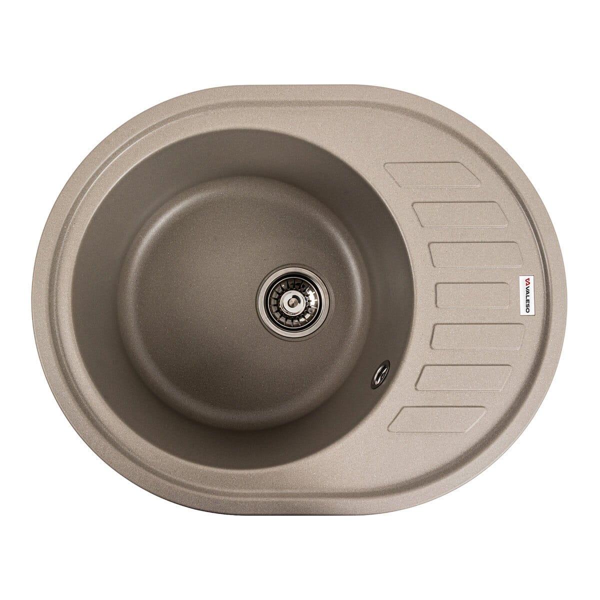 Мойка гранитная Valeso Soul 620х500 врезная овальная Титан матовый (PLTM-SP000047486)