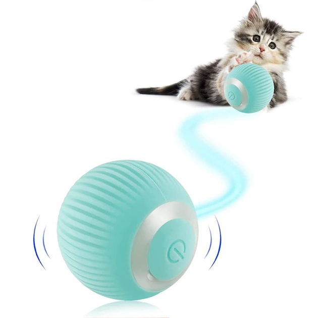 М'ячик Smart інтерактивний PetGravity для котів і маленьких собак з USB Blue - фото 2