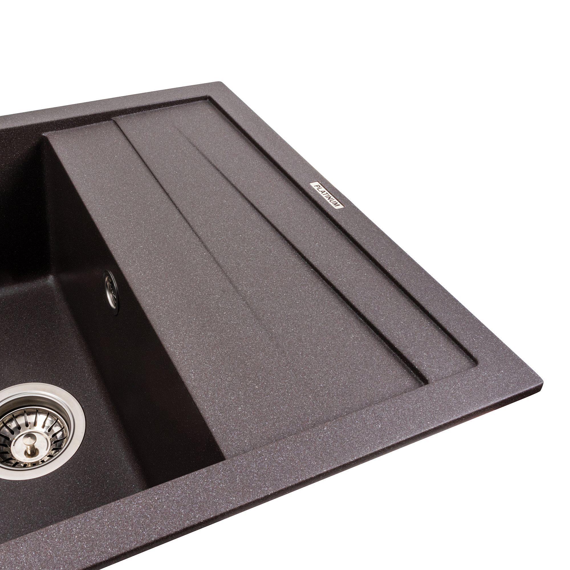 Мойка кухонная гранитная 7050 Cascada Platinum матовая Гренадин - фото 3