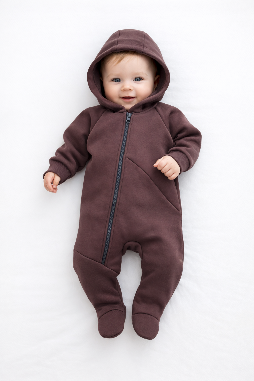 Комбінезон дитячий утеплений Тімі текс з відкритими ручками та закритими ніжками 56 см Сливовий