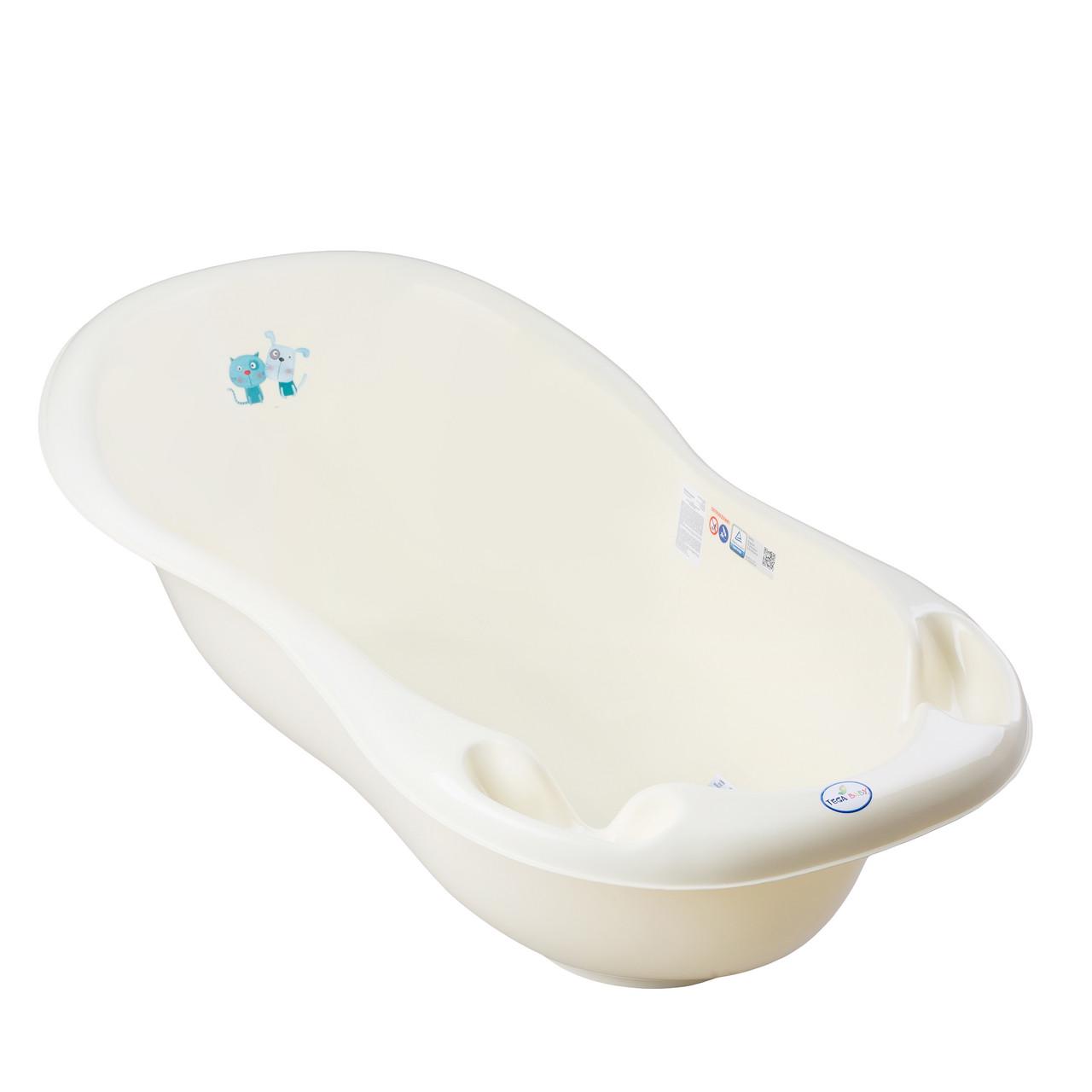 Ванночка Tega Baby LUX Пес і Кіт зі зливом 100 см Жовтий (5902963009241 PK-005ODPŁYW-102)