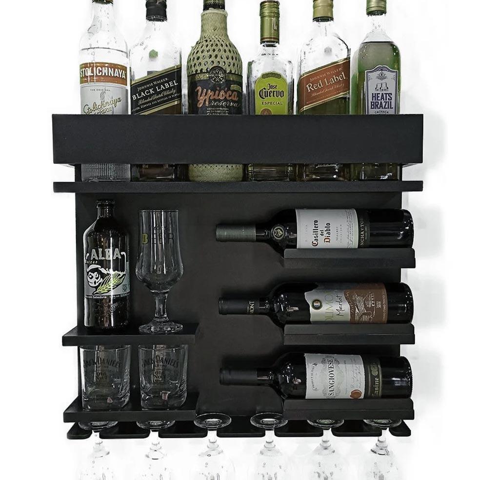 Полка для вина настенная из дерева Шикоту Венге (ПНК-015012)