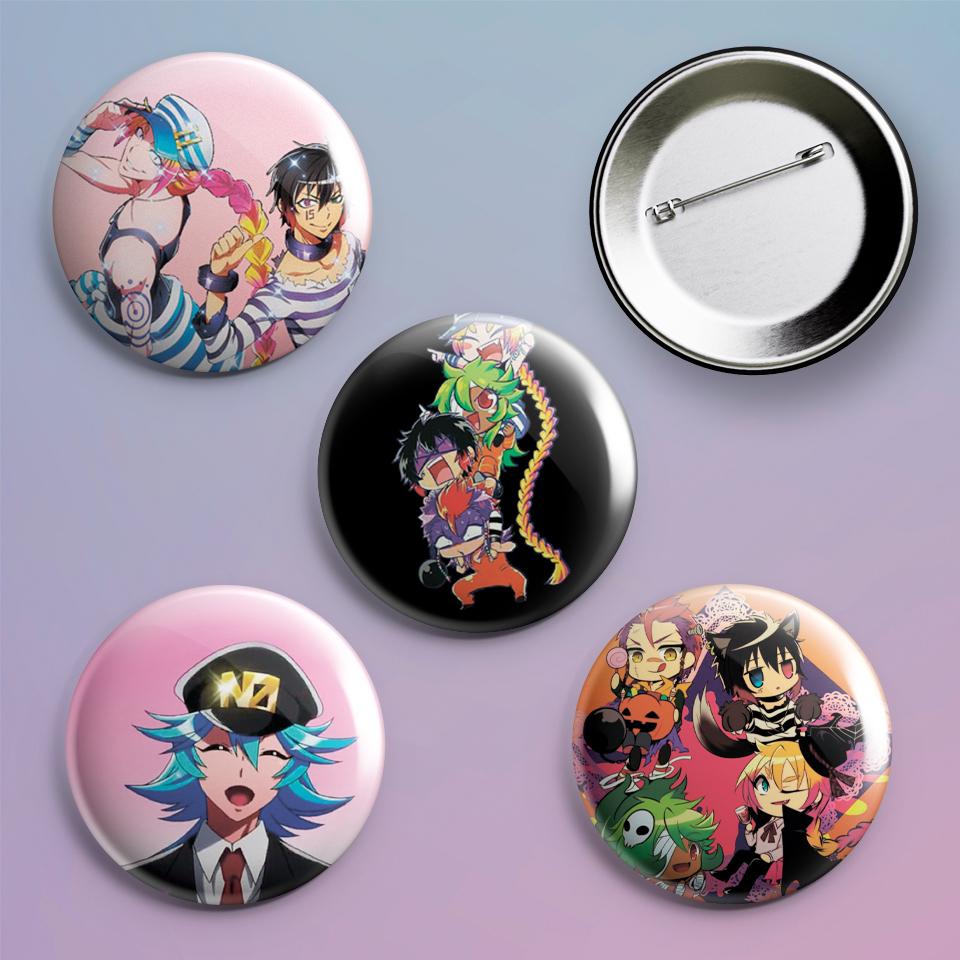 Значки на рюкзак з принтом аніме Nanbaka 4 шт.