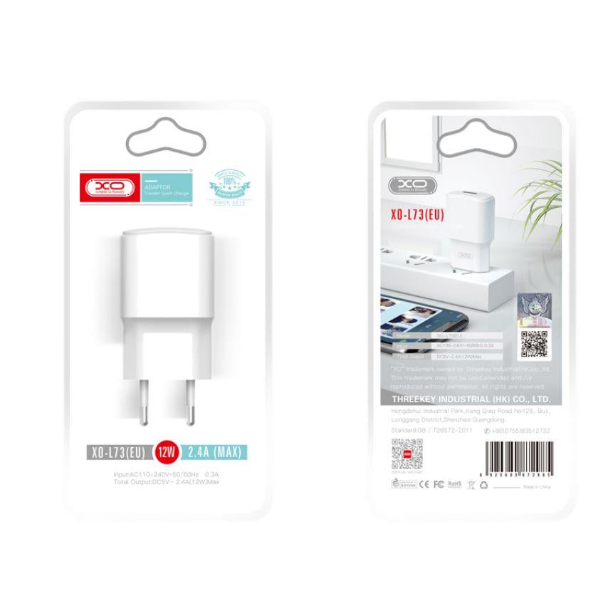 Сетевое зарядное устройство XO L73 1 USB/2,4A/12W White - фото 2