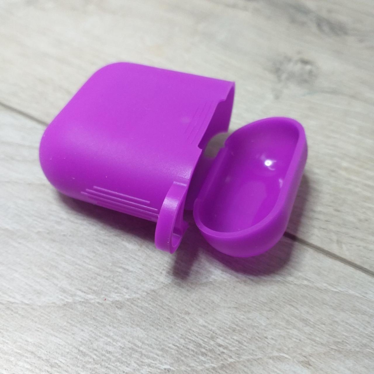 Чехол силиконовый для наушников Apple AirPods Фиолетовый (KG-7822) - фото 3 Чехол силиконовый для наушников Apple AirPods Фиолетовый (KG-7822) - фото 3